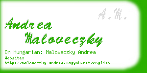 andrea maloveczky business card